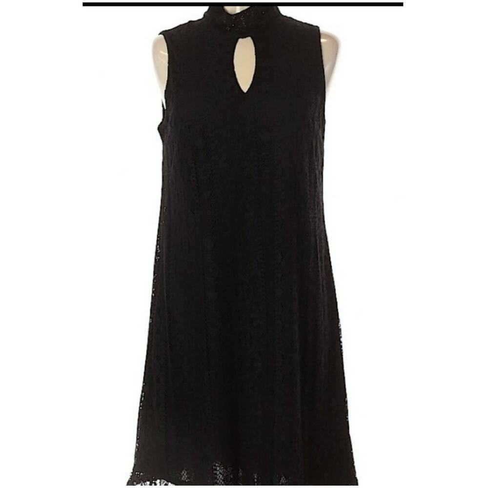 Libby Edelman Black Lace Keyhole Sleeveless Dress XL